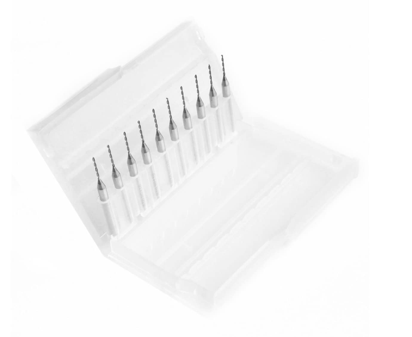 10 Pcs Carbide Micro Drill Bits 0.3 to 1.2 mm for PCB, Jewelry, Resin, Plastic & DIY Crafting