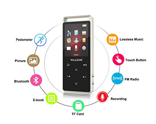 2019 New MP3 Player, Valoin Ultra Slim Music Player with FM Radio, Voice Recorder, Video Play, Text Reading Expandable Up to 128 GB - Thumbnail 4