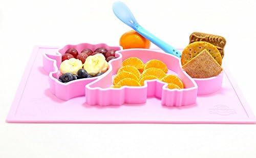 Silicone Placemat Plates for Toddlers, Kids and Babies One-Piece Placemat + Plate for Toddlers Strong Suction Plates for Babies Dishwasher/Microwave safe BPA-Free Fits Most Highchair Trays