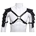 iiniim Men's Adjustable Faux Leather Body Chest Harness with Shoulder Armors Buckles