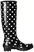 Joules Women's Wellyprint Rain Boot, Cream Spot White, 8 M US