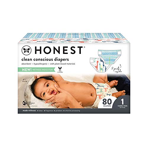 The Honest Company Clean Conscious Diapers | Plant-Based, Sustainable | Dots & Dashes + Multi-Colored Giraffes | Club…