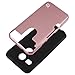 Nexus 5X Case, MP-MALL [Shock Absorbent] [Card Slot] Armor Hybrid Defender Shockproof Rugged Protective Cover Case for LG Google Nexus 5X (Rose Gold)