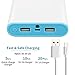 20000mAh Phone Battery Pack,Dual USB Output Portable Cell Phone Charger, External Cell Phone Battery Pack, Power Bank with LED Light for Smart Phone, iPhone, iPad & Samsung Galaxy & More (Blue)