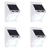 [UPDATED VERSION] 3 Modes Solar Light,ZZSY 20 LED Solar Powered Motion Sensor Light,Wireless Waterproof Outdoor Security Light for Driveway,Yard,Wall with Motion Activated Auto On/Off White 4 Pack