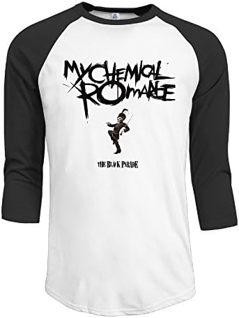 ElishaJ Men's Raglan Baseball T Shirt MCR Band The Black Parade Black