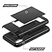 SAMONPOW for iPhone XR Case Wallet Card Holder Heavy Duty Protection XR Phone Case Wallet Card Holder Dual Layer Anti Scratch Hard PC Soft Rubber Bumper Cover Case for iPhone XR 6.1 inch Black