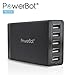 PowerBot PB5000 40W 8-Amp 5-Port Rapid Charger USB Wall/Desktop/Travel Smart Charging Station w/ Ultra High-Performance Intelligent Smart IC Technology for iPhone, iPad, Android, Samsung, Nokia, HTC, LG, Nexus, Motorola, Tablets, Camera, Smartphones, PowerBanks, Portable Chargers and More