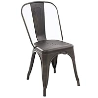 Poly and Bark Trattoria Kitchen and Dining Metal Side Chair in Bronze (Set of 4)