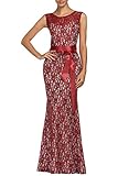 ANGVNS Women Elegant Halter Lace Wedding Bridesmaid Maxi Formal Dress