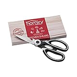 Multi Purpose Kitchen Shears and Chicken Scissors - Ultra Sharp Stainless Steel Blades with Comfort Grip and Built-In Nut Cracker and Bottle Opener - by Homiry