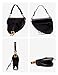 LA FESTIN Ladies Designer Crossbody Purses with Wide Shoulder Strap Trendy D-shape Leather Saddle Bags for Cool Girls