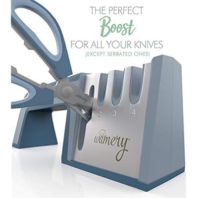 Buy Wamery Knife Sharpener 4 Stage Kitchen Knife And Scissor Sharpeners Easy To Use Manual Knife Sharpening Scissors Tool Restore Knives Shears Quickly With Ergonomic Handle Anti Slip Safe Pads Online