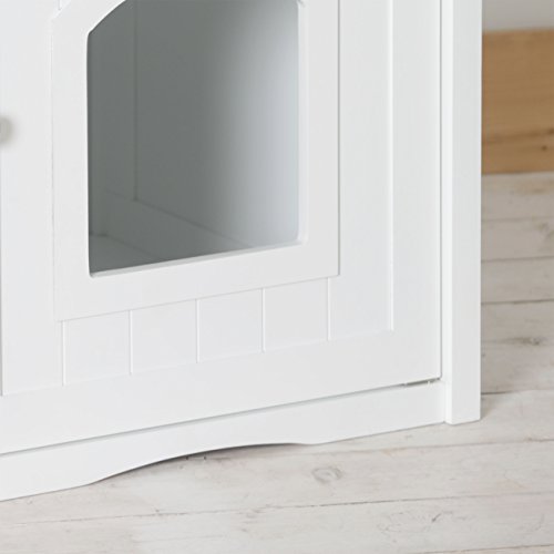 Merry Pet Cat Washroom/Night Stand Pet House, White