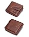 Contacts Large Capacity Vintage Genuine Leather Mens Zipper Coin Pocket Purse Wallet Brown