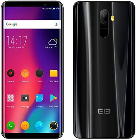ELEPHONE U mobile phone - 5.99" FHD+ Curved Screen (AMOLED) Android 7.1 4G SIM free smartphone (Ultra slim), Octa-core 6GB+128GB, dual rear camera 13MP+13MP, Dual SIM, GPS,3620mAh,breath light Black