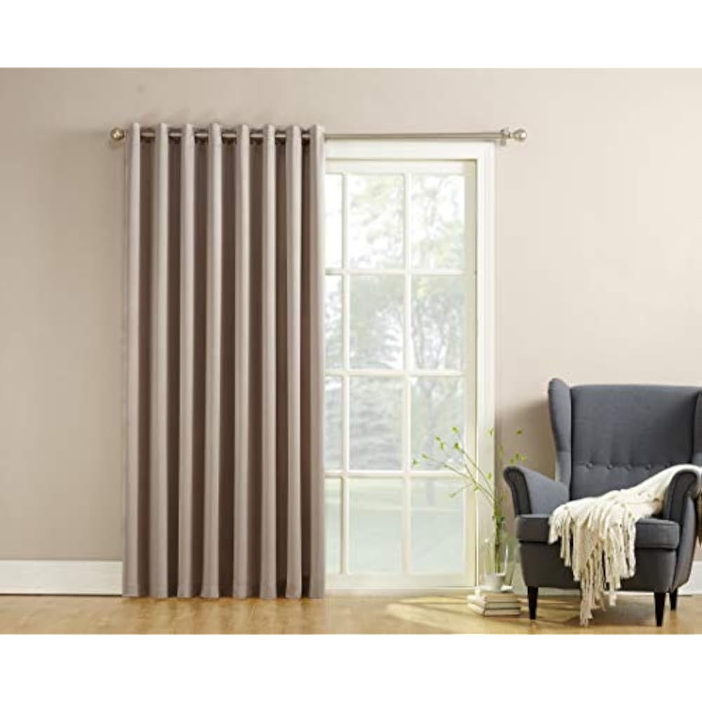 Sun Zero Becca Energy Efficient Patio Door Curtain Panel 100 X 84 Stone