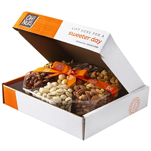 Oh! Nuts Gift Basket Gourmet Nut Gift Box 2.2 LB Large 7 Variety