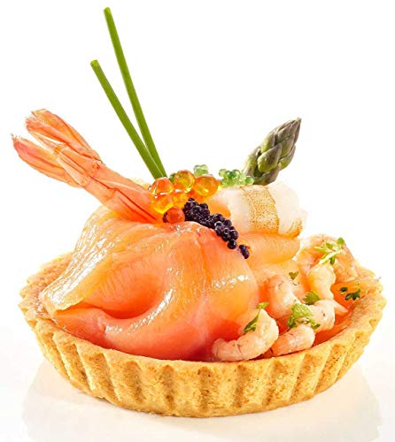 GOURMEX White, Round, Fluted Quiche Baking Dish | Ceramic Nonstick Pan | Perfect for Baking Small Tart Pies, Creme Brulee, Custard Dishes and Mini Cheesecake | Porcelain (5" Round) - Thumbnail 4