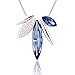 NAWAY Swarovski Elements Crescent Blue Moon Spring Irregular Short Chain Collar Crystal Marquise Long Pendant Statement Necklace Jewelry for Women Teen Girls Wedding Party Daily Dressing