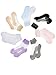 Hestya 7 Pairs Ultrathin Lace Socks Elastic Transparent Short Socks Anti-slip Socks for Women and Girls (7 Colors)