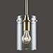 Effimero Medium Hanging Pendant Light - Brushed Brass w/ Clear Glass - Linea di Liara LL-P313-GLD