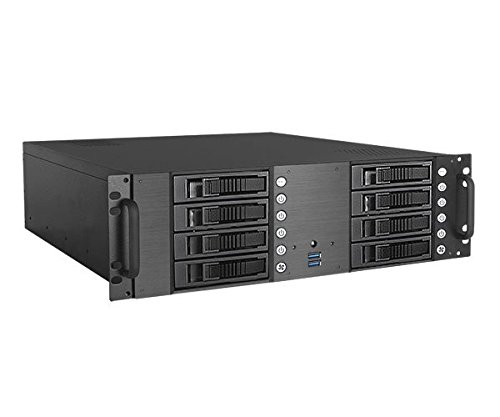 iStarUSA D-380HB 3U Compact 8x 3.5" Bay Hotswap microATX Chassis - Black (Power Supply Not Included)