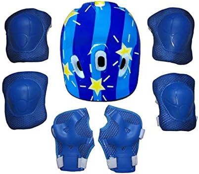 Kids Skateboarding Protective Gear Set, Roller Skating Helmet Wrist Elbow Knee Pads for Scooter Rollerblading Cycling Other Extreme Sports