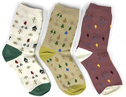 VINOR Women's Cute Cotton Art Patten Color Casual Sock (E)