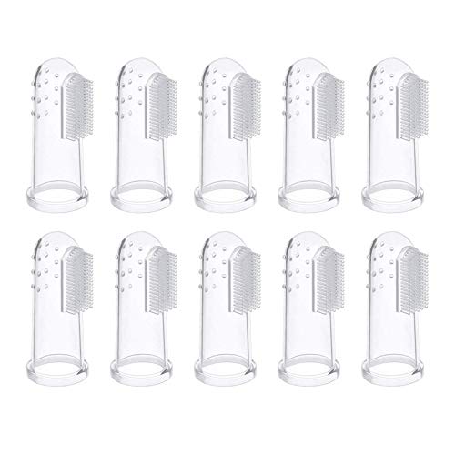 Brush Dog Teeth - 10pcs Set Soft Clear Tooth Cleaner Teeth Cleaning Pet Silicone Finger Toothbrushes - Electronics Accessories Beauty Toys Sports Garden Home Girls Cell Computers Phones Events