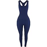 AUROLA Power Workout Jumpsuit for Women Yoga Gym Seamless One Piece Racerback Tummy Control Padded Bra Jumpsuit