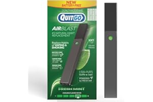 QUITGO Stop Smoking, Smokeless Inhaler with Soft Tip Chewable Mouth Grip for Maximum Relief, Oral Fixation Support, Clinically Studied, Oxygen Inhaler Quit Smoking Aid (Fresh Mint Inhaler, 1 Pack)