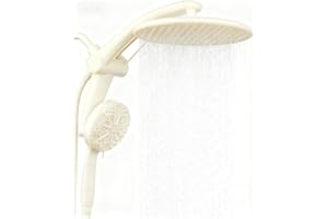 Shower Head High Pressure with Handheld Spray - Rain Shower Head for Spa-Like Bathroom Feel-White