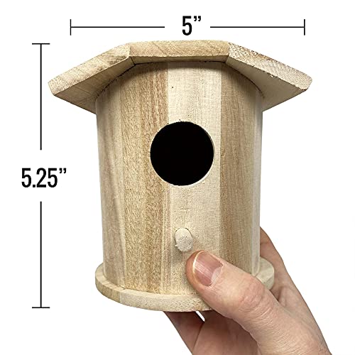 Wooden Birdhouse Kits for Kids Pixiss 6 Pack DIY Wooden Bird Houses