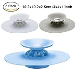 MBSSHI Multi-function Shower Drain Stopper and Hair Catcher of 3 Colors, Silicone Bathtub Drain Cover and Strainer Protector for Floor, Laundry, Kitchen and Bathroom 4 Inches (3Pack)