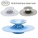 MBSSHI Multi-function Shower Drain Stopper and Hair Catcher of 3 Colors, Silicone Bathtub Drain Cover and Strainer Protector for Floor, Laundry, Kitchen and Bathroom 4 Inches (3Pack)