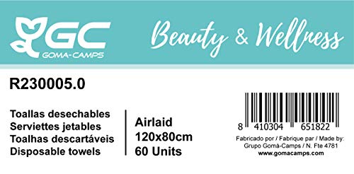 Gomà-Camps Airlaid wegwerphanddoeken, 1 rol van 120 x 80 cm, 60 stuks, ideaal voor cosmetica en kapsalon, groot… - Afbeelding 6