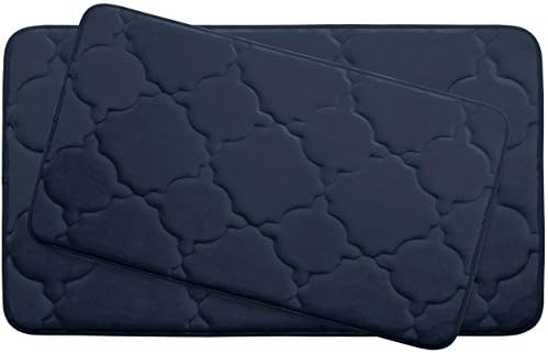 Dorothy Premium Extra Thick Memory Foam 2-Piece Bath Mat Set with BounceComfort Technology, 20" x 32" Indigo