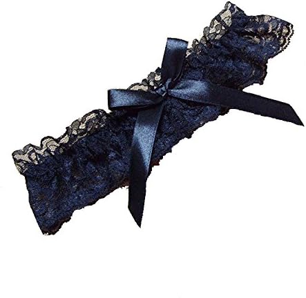 VNFNMI Women Sexy Lovely Lace Floral Bow Garter Belts Elastic Wedding Bridal Leg Ring(Black)