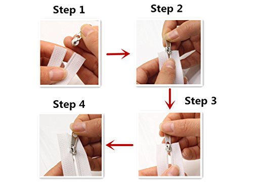 YaHoGa #3 White Nylon Coil Zippers By The Yard Bulk 10 Yards With 25pcs Sliders for DIY Sewing Tailor Crafts Bags