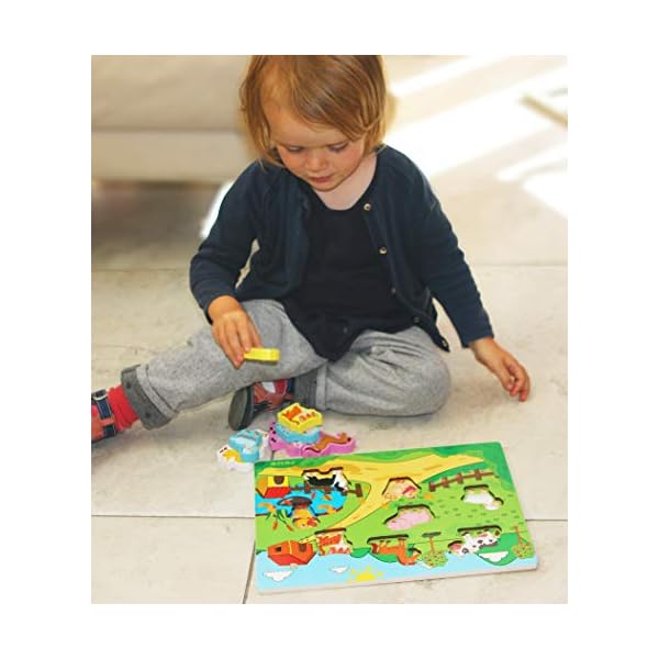 Toys of Wood Oxford Holz Puzzle Bauernhof - Übergroße Tiere für kleine Hände - Nutztiere Puzzle - für Kinder ab 18… – Bild 7