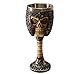 Otartu 7.5''H Gothic Skeleton Viking Skull Wine Goblet Cup Chalice Stainless Steel Liner