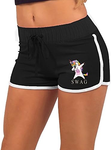 Swag Dabbing Unicorn Women's Boardshort Yoga Hot Shorts Hot Beach Shorts L