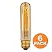 Vintage Edison Bulbs with Steeple Hairpin Filament, 40W Dimmable E26/E27 T30 Tubular Antique Light, Golden Finish Industrial Design Amber Warm 120V [6 Pack]
