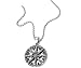 COOLSTEELANDBEYOND Mens Dharmachakra Pendant Dharma Wheel of Law Symbol Necklace Stainless Steel with 23.4 in Chain