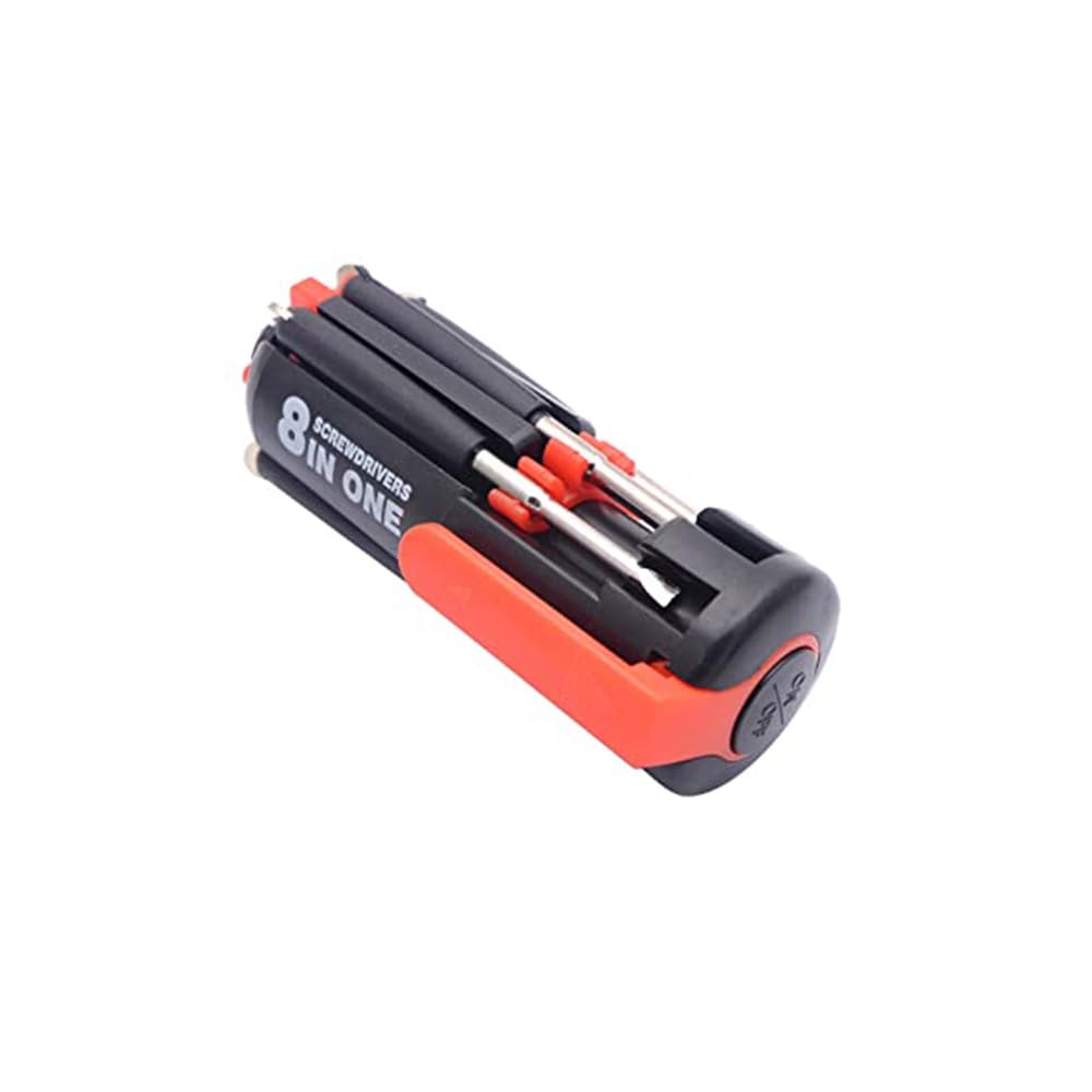 8 in 1 Screwdriver Set Multi Tool with LED Torch Flashlight, Portable Precision Screwdriver Set for General DIY Maintenance, Home, Kitchen, Computer, Nightwork Repair, Bike