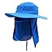 Home Prefer Men's Sun Hat Mesh Bucket Hat Detachable Neck Face Flap Hat Boonie Hat Bright Blue