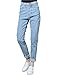 CUNLIN High Waist Jeans Skinny Women Jeans Woman mom Jeans Denim Womens Jeans Sexy Blue Jeans Light Blue 25