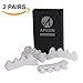 Toe separators and straighteners by APASIN, Bunion Pain Relief, Foot Spacers and Correctors use for Sports Activities, Yoga Practice & Running (2 Pairs - White)