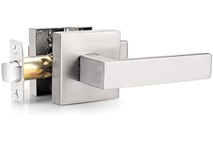 Probrico Passage Door Handle Interior Door Lever Satin Nickel,Keyless Features, Hall and Closet Lockset handleset,Heavy Duty, 1 Pack